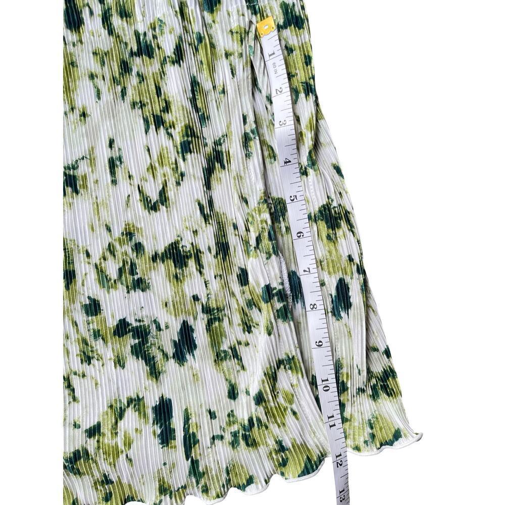 Chelsea28 Flutter Sleeve Plissé Midi Green Ivory Dress NWT Nordstrom - Large - Picture 9 of 12